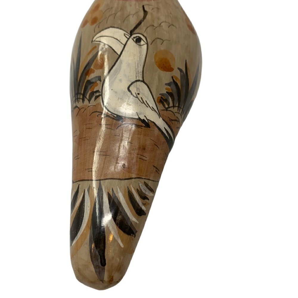 Tonala Mexican Bird Folk Art Pottery Pheasant Design Vintage Hand Painted - Picture 2 of 16